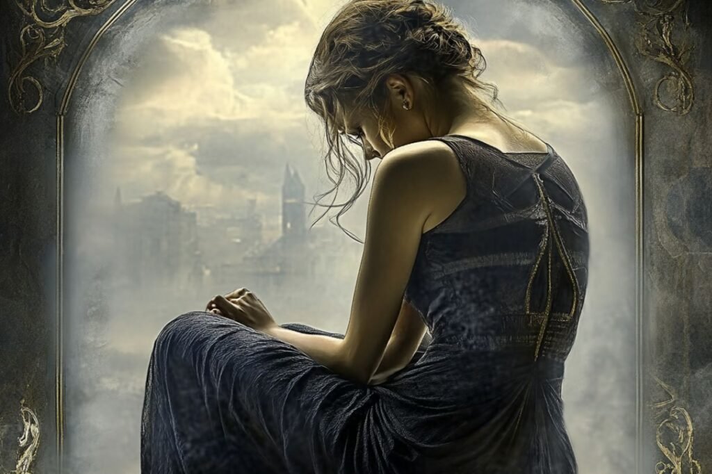 A person sitting quietly in a dim room, hands resting in their lap, looking away — representing emotional exhaustion and the fatigue that rest cannot reach