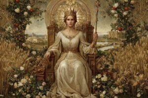 Kejsarinnan tarotkort symboliserar överflöd, femininitet, kreativitet och närande energi