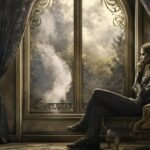 person sitting quietly with swirling thoughts soft light introspective calm atmosphere
