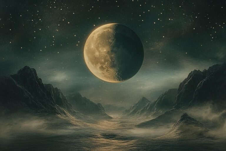 bright full moon night sky glowing soft light emotional mystical atmosphere