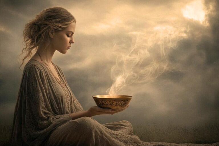 person doing simple daily ritual calm morning light peaceful grounding atmosphere