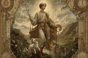 the Fool tarot card with golden aura and mystical atmosphere