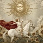 The Sun tarot card from the Rider-Waite deck showing a child on a white horse under a radiant sun with sunflowers, symbolizing clarity, vitality, and truth after confusion