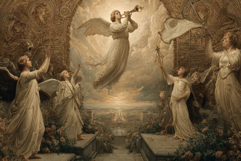 The Judgment tarot card from the Rider-Waite deck showing an angel with a trumpet over rising figures, symbolizing awakening, self-realization, and the moment of inner truth